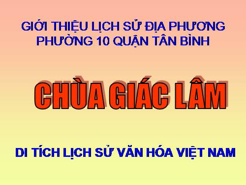 lịch sử địa phương : chùa Giác Lâm