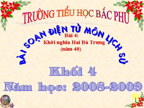 Bài 4. Khởi nghĩa Hai Bà Trưng (Năm 40)