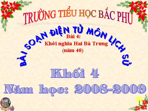 Bài 4. Khởi nghĩa Hai Bà Trưng (Năm 40)