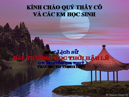 Bài 18. Trường học thời Hậu Lê