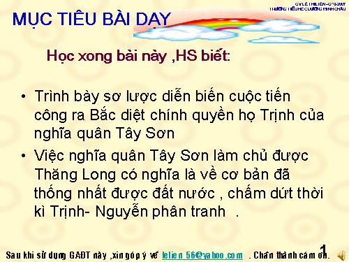 Bài 24. Nghĩa quân Tây Sơn tiến ra Thăng Long (Năm 1786)