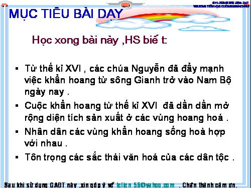 Bài 22. Cuộc khẩn hoang ở Đàng Trong