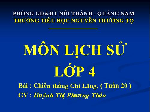 Bài 16. Chiến thắng Chi Lăng