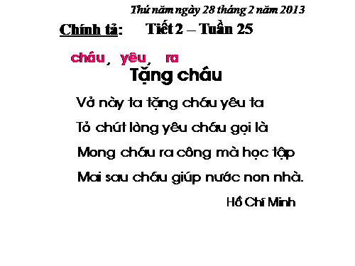 Tuần 1. Tặng cháu