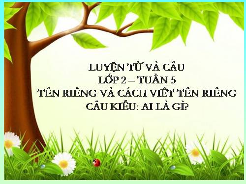 Tuần 5. Tên riêng và cách viết tên riêng. Câu kiểu Ai là gì?