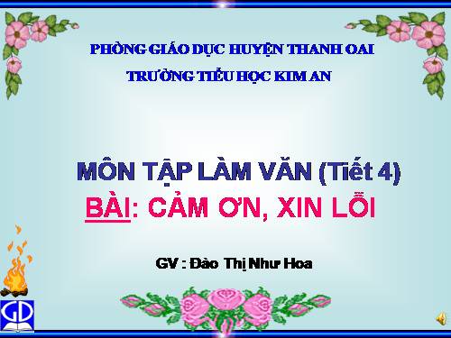 Tuần 4. Cảm ơn, xin lỗi