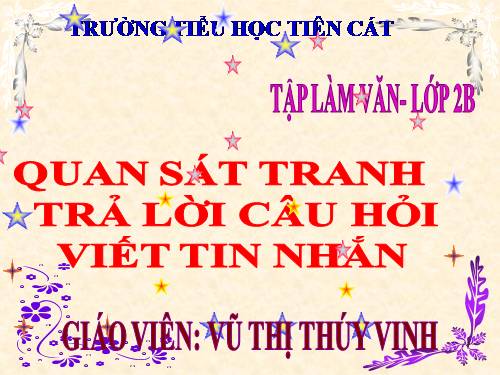 Tuần 14. Quan sát tranh, trả lời câu hỏi. Viết nhắn tin.