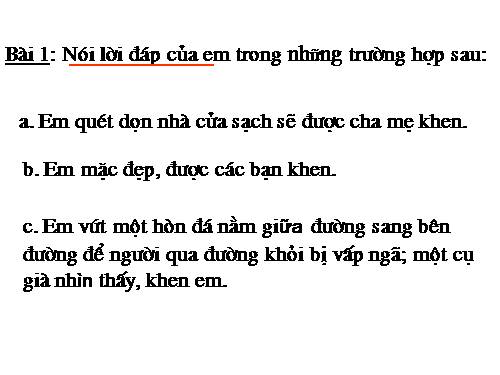 Tuần 31. Đáp lời khen ngợi. Tả ngắn về Bác Hồ