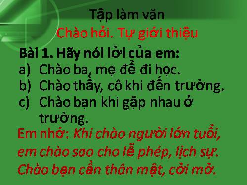 Tuần 2. Chào hỏi. Tự giới thiệu