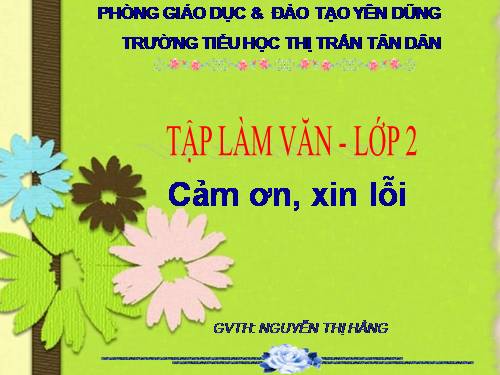 Tuần 4. Cảm ơn, xin lỗi