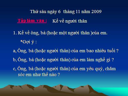 Tuần 10. Kể về người thân