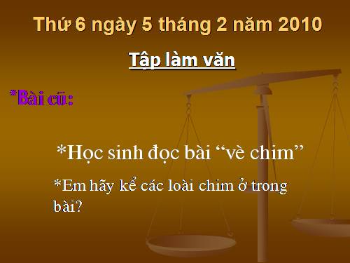 Tuần 21. Đáp lời cảm ơn. Tả ngắn về loài chim