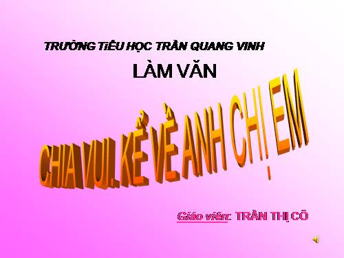 Tuần 15. Chia vui. Kể về anh chị em