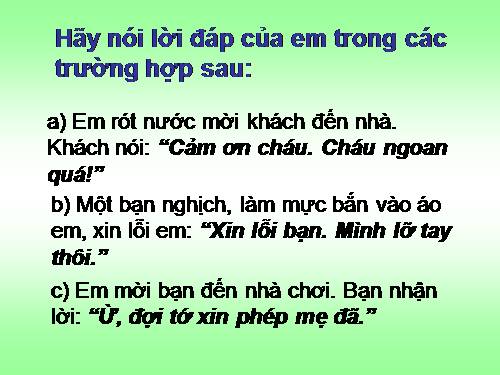 Tuần 28. Đáp lời chia vui. Tả ngắn về cây cối