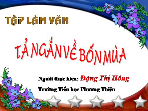 Tuần 20. Tả ngắn về bốn mùa