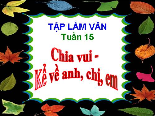 Tuần 15. Chia vui. Kể về anh chị em