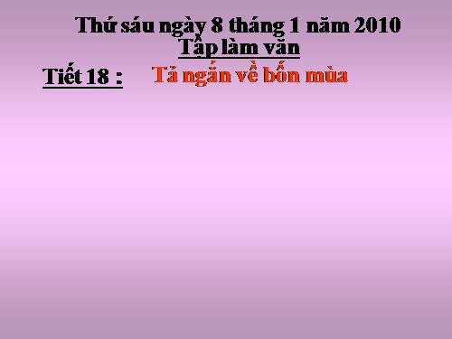 Tuần 20. Tả ngắn về bốn mùa