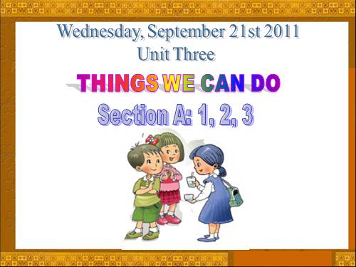 Unit 3. Things we can do