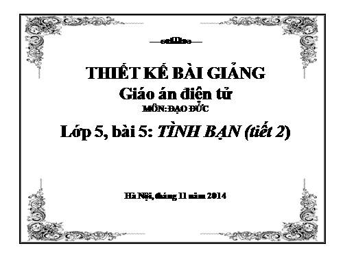 Bài 5. Tình bạn