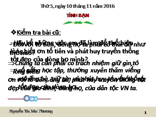 Bài 5. Tình bạn