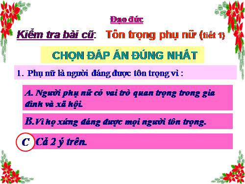 Bài 7. Tôn trọng phụ nữ