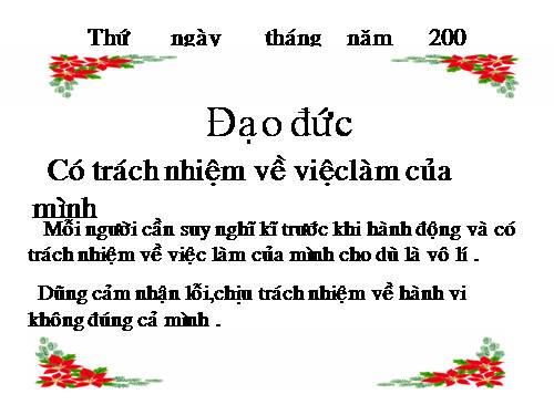 Bài 2. Có trách nhiệm về việc làm của mình