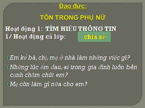 Bài 7. Tôn trọng phụ nữ