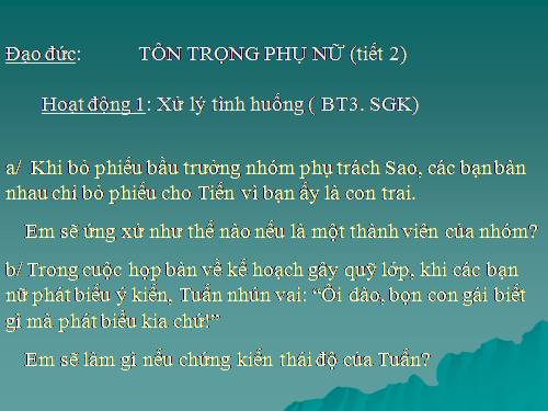 Bài 7. Tôn trọng phụ nữ