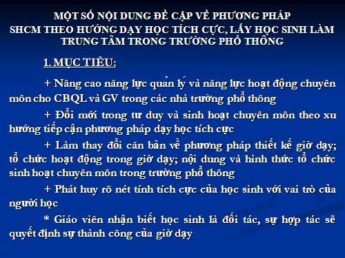 Đổi mới sinh hoạt tổ chuyên môn