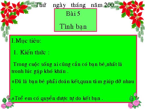 Bài 5. Tình bạn