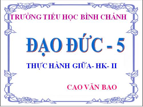 Đạo đức lớp 5