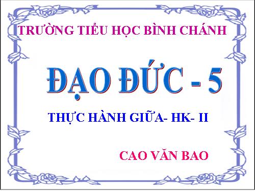 Đạo đức lớp 5