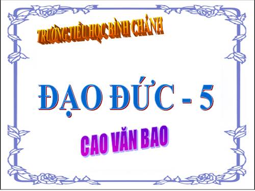 Đạo đức lớp 5