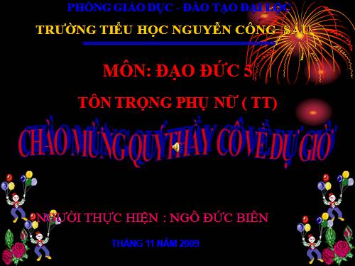 Bài 7. Tôn trọng phụ nữ