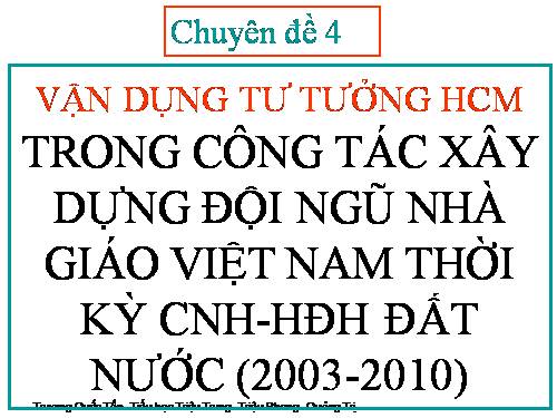 CHUYEN DE 4 - VAN DUNG TT HCM