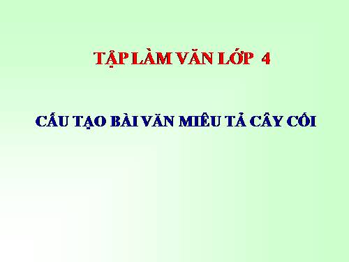 Tuần 21. Cấu tạo bài văn miêu tả cây cối