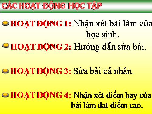 Tuần 21. Trả bài văn miêu tả đồ vật