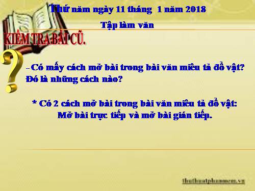 Tuần 19. Luyện tập xây dựng kết bài trong bài văn miêu tả đồ vật