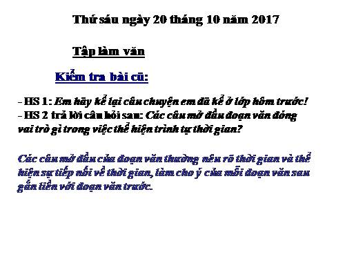 Tuần 7-8-9. Luyện tập phát triển câu chuyện