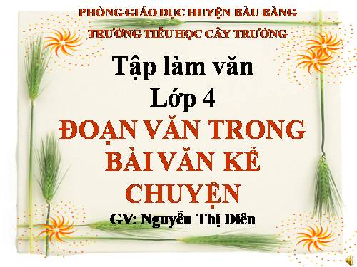 Tuần 5. Đoạn văn trong bài văn kể chuyện