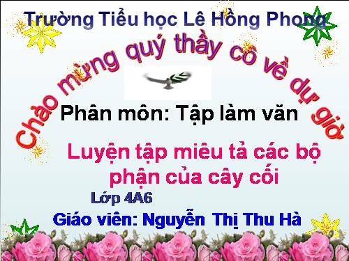 Tuần 22-23. Luyện tập miêu tả các bộ phận của cây cối