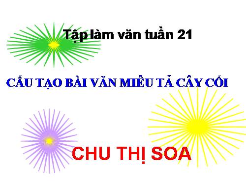 Tuần 21. Cấu tạo bài văn miêu tả cây cối