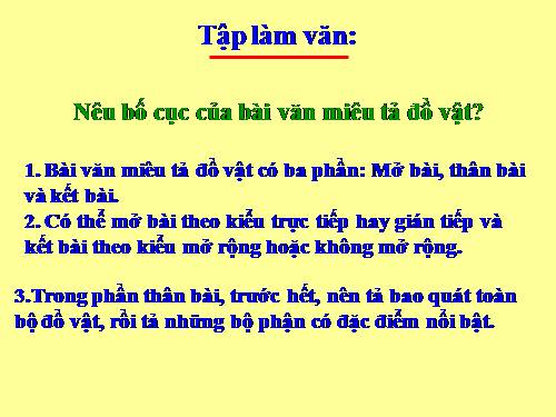 Tuần 15-16. Luyện tập miêu tả đồ vật