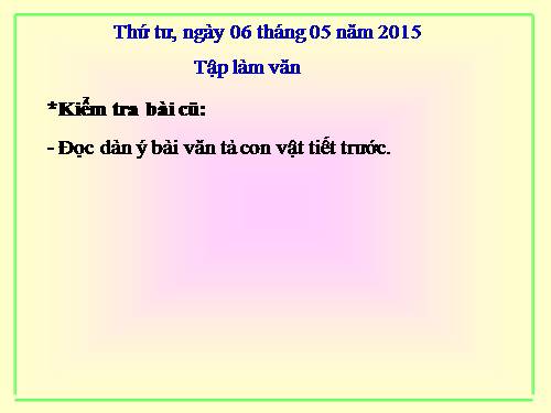 Tuần 34. Trả bài văn miêu tả con vật