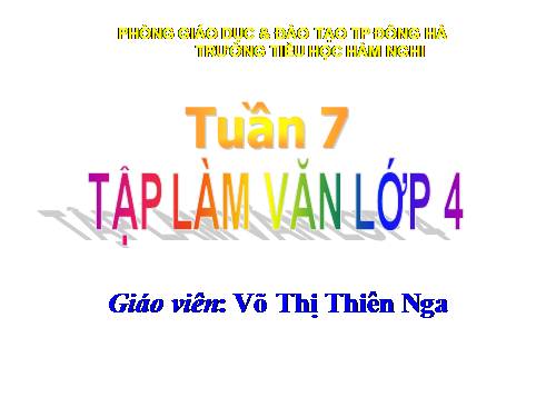 Tuần 7-8-9. Luyện tập phát triển câu chuyện