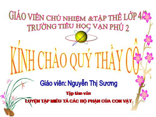 Tuần 31. Luyện tập miêu tả các bộ phận của con vật