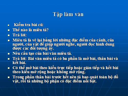 Tuần 15-16. Luyện tập miêu tả đồ vật