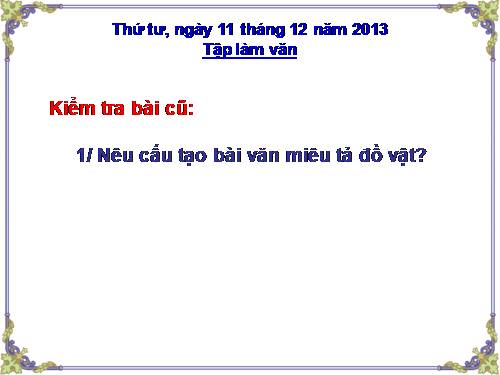 Tuần 15-16. Luyện tập miêu tả đồ vật