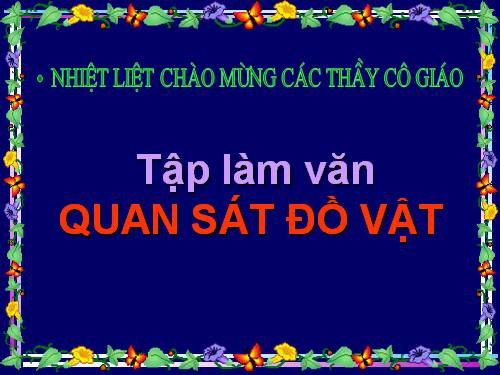 Tuần 15. Quan sát đồ vật