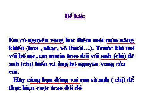 Tuần 9-11. Luyện tập trao đổi ý kiến với người thân